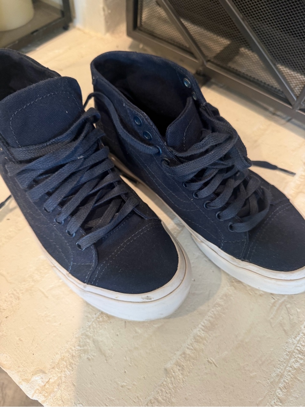 Vans Navy High-Top Canvas Sneakers